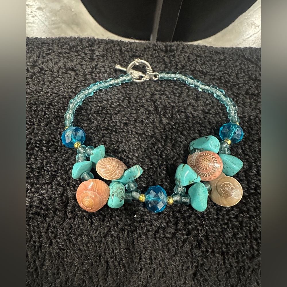 Turquoise and Blue Beaded Bracelet